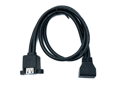 SYSTEM-S USB 3.0 Kabel 50 cm 20 Pin zu 2x Typ A Buchse Panel Mount Winkel Down Angled