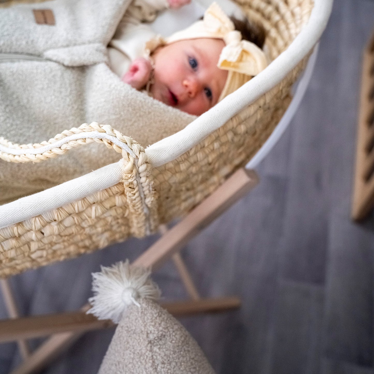 Pucksack Teddystoff Boucle mitwachsend - Nachhaltiger Babyschlafsack
