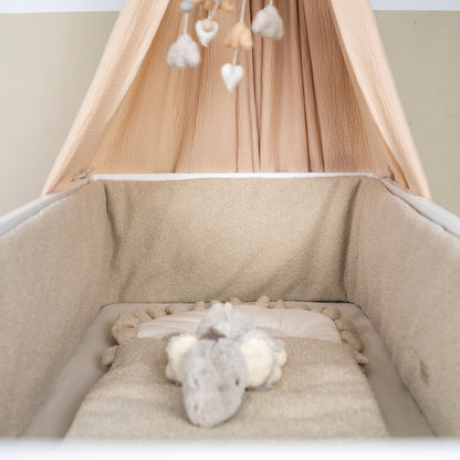 Bettumrandung Teddy Bouclé – Weiche Premium Umrandung für Baby- & Beistellbetten