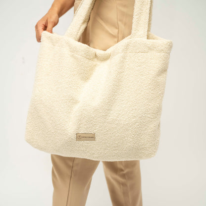 Wickeltasche Boucle Teddystoff für den Kinderwagen - Mom bag