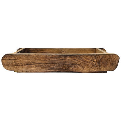 Holzkiste Ziegelform Mangoholz Ziegelsteinform Kiste Landhaus Holz Kasten klein 30x9 cm