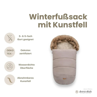 Winterfußsack wasserabweisend mit Fell für Kinderwagen | AUSLAUFMODELL