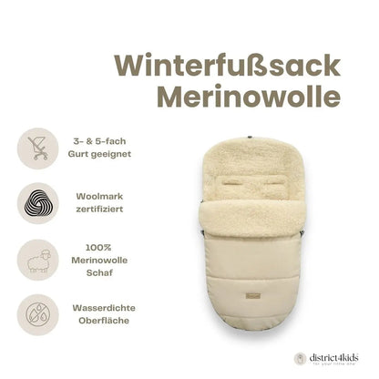 Winterfußsack Merino – wasserabweisend & warm