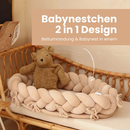Babynest & Bettschlange 2in1 Velours – mitwachsend