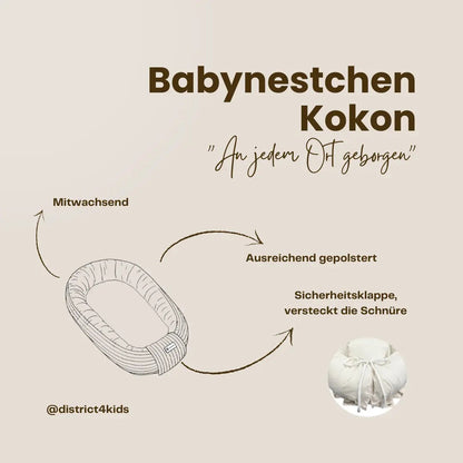 Babynest Bouclé beige – kuschelig & mitwachsend