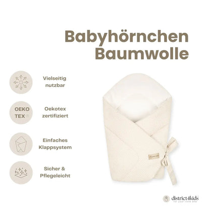 Einschlagdecke Baby aus Baumwolle kariert | Babyhörnchen