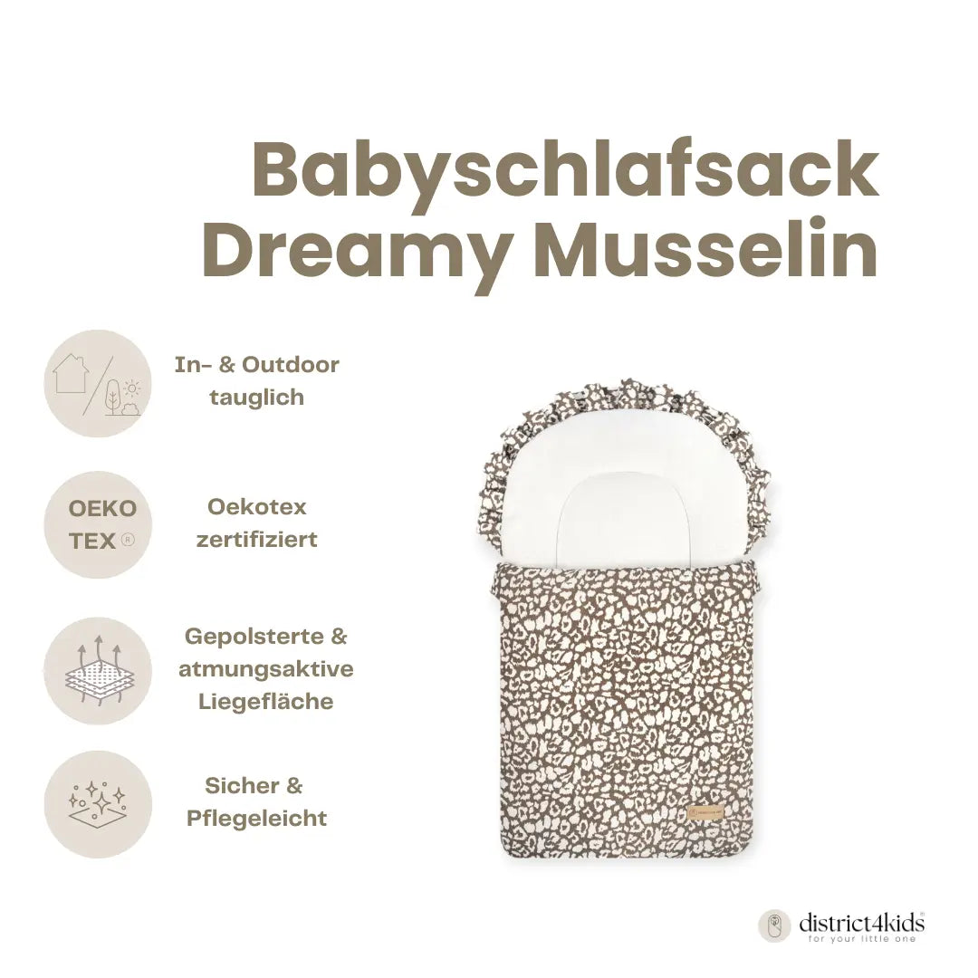 Babyschlafsack Dreamy Musselin Leo - 2.5 TOG Ganzjahr