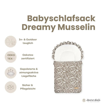 Babyschlafsack Dreamy Musselin Leo - 2.5 TOG Ganzjahr