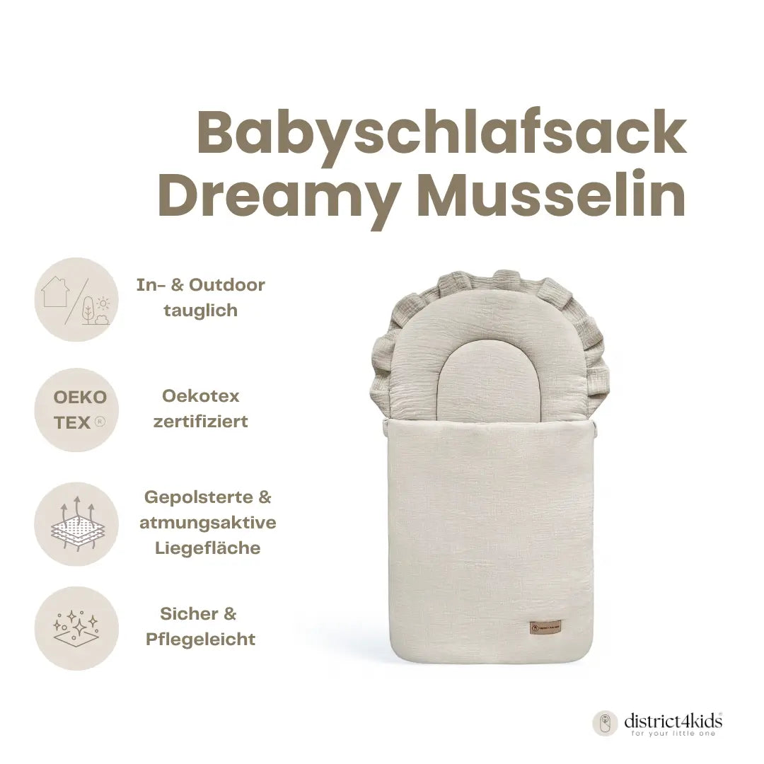 Babyschlafsack Dreamy Musselin – 2.5 TOG Ganzjahr
