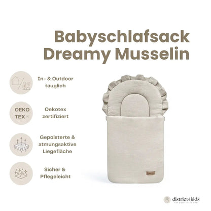 Babyschlafsack Dreamy Musselin – 2.5 TOG Ganzjahr