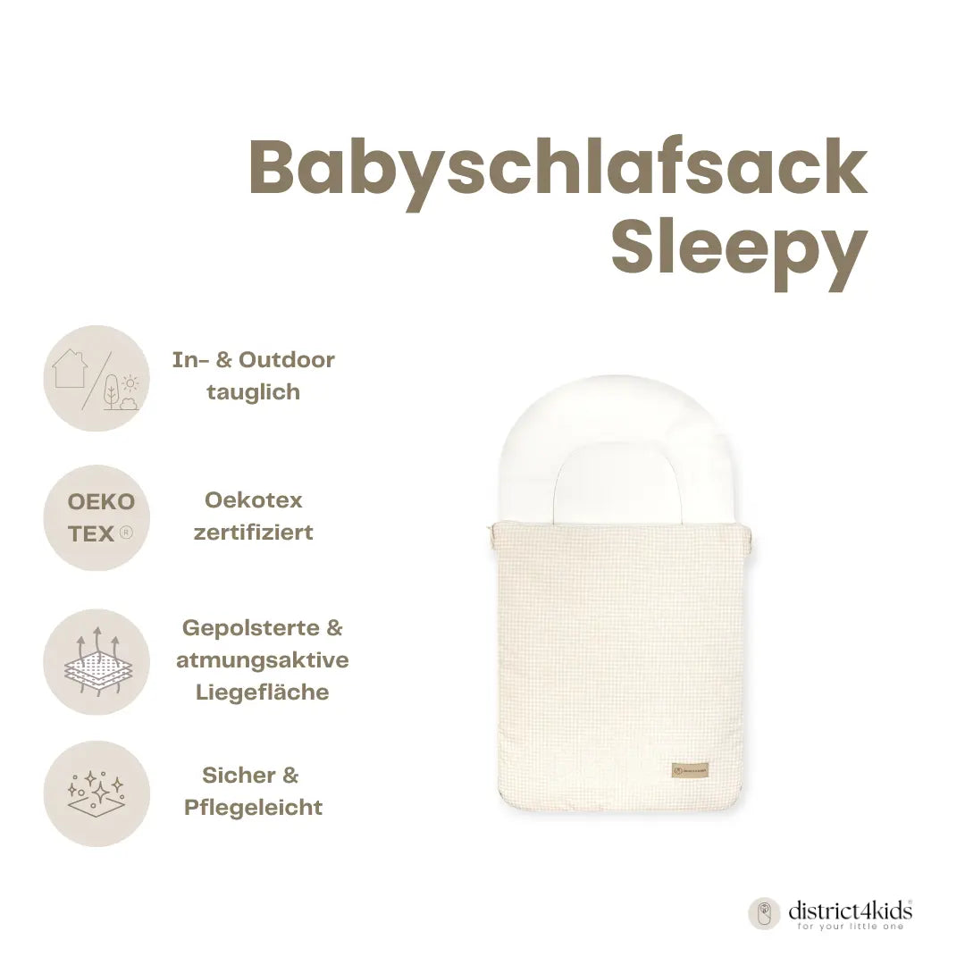 Babyschlafsack Sleepy Baumwolle kariert | 2.5 TOG Ganzjahresschlafsack