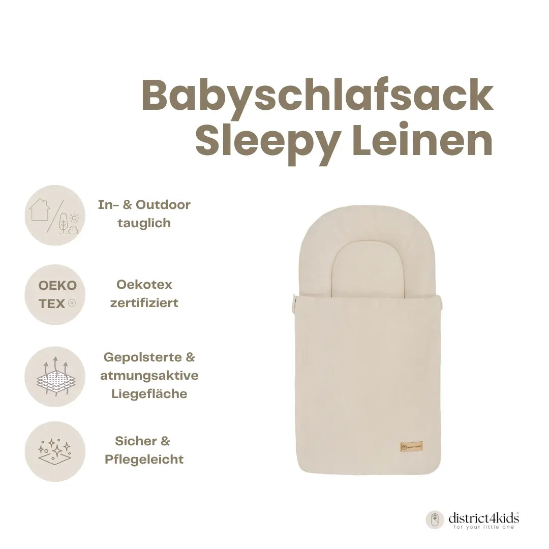 Babyschlafsack Sleepy Leinen | 2.5 TOG Ganzjahresschlafsack