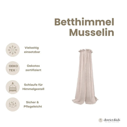 Betthimmel Musselin für Babybett & Kinderzimmer – atmungsaktiv & stilvoll