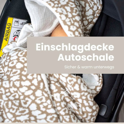 Einschlagdecke Musselin Leo – 2.5 TOG, Babyschale