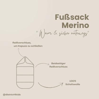 Winterfußsack Merino – natürlich warm