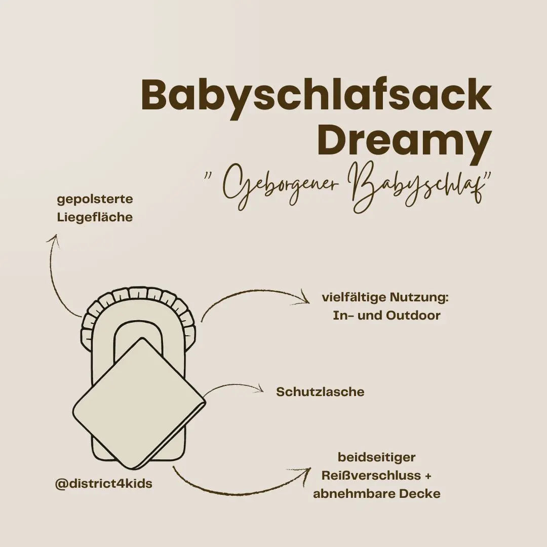 Babyschlafsack Dreamy Baumwolle kariert | 2.5 TOG Ganzjahresschlafsack - Liveshopping