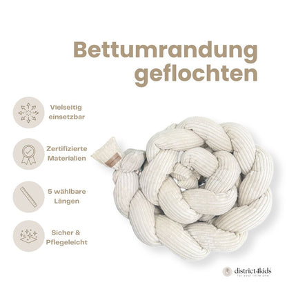 Bettschlange geflochten Cord – Kuschelige & robuste Bettumrandung