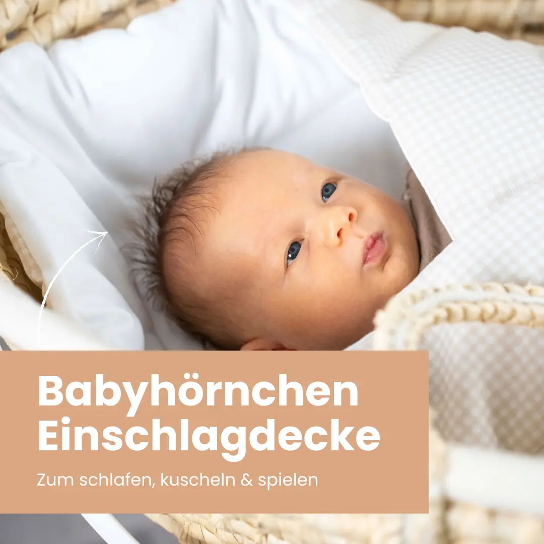 Einschlagdecke Baby aus Baumwolle kariert | Babyhörnchen