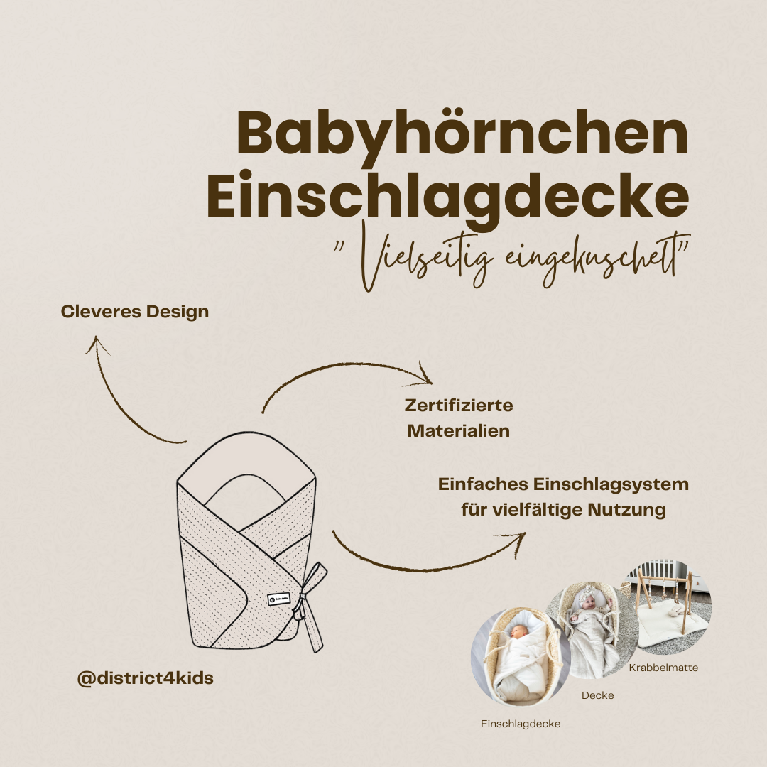 Babyhörnchen Boho für Babys – Puckdecke & Einschlagsdecke