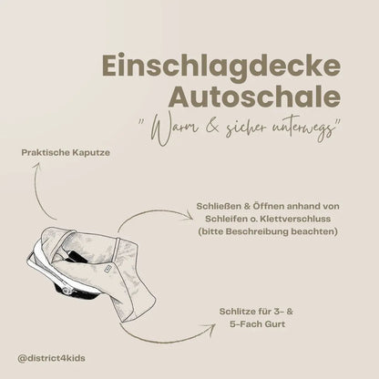 Einschlagdecke Musselin Leo – 2.5 TOG, Babyschale