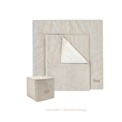 Wickeltisch-Korb Teddy Bouclé – praktisches Utensilo für Babyzimmer & Wickeltisch