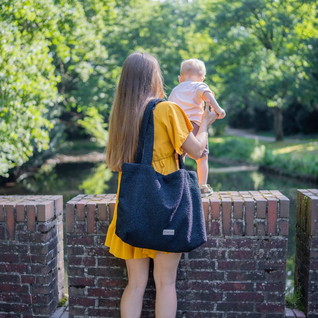 Wickeltasche Boucle Teddystoff für den Kinderwagen - Mom bag