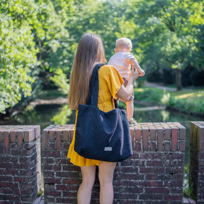 Wickeltasche Boucle Teddystoff für den Kinderwagen - Mom bag