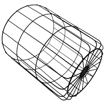 Wäschekorb Aufbewahrungskorb Korb Gitterkorb rund groß schwarz Metall Ø 39 cm