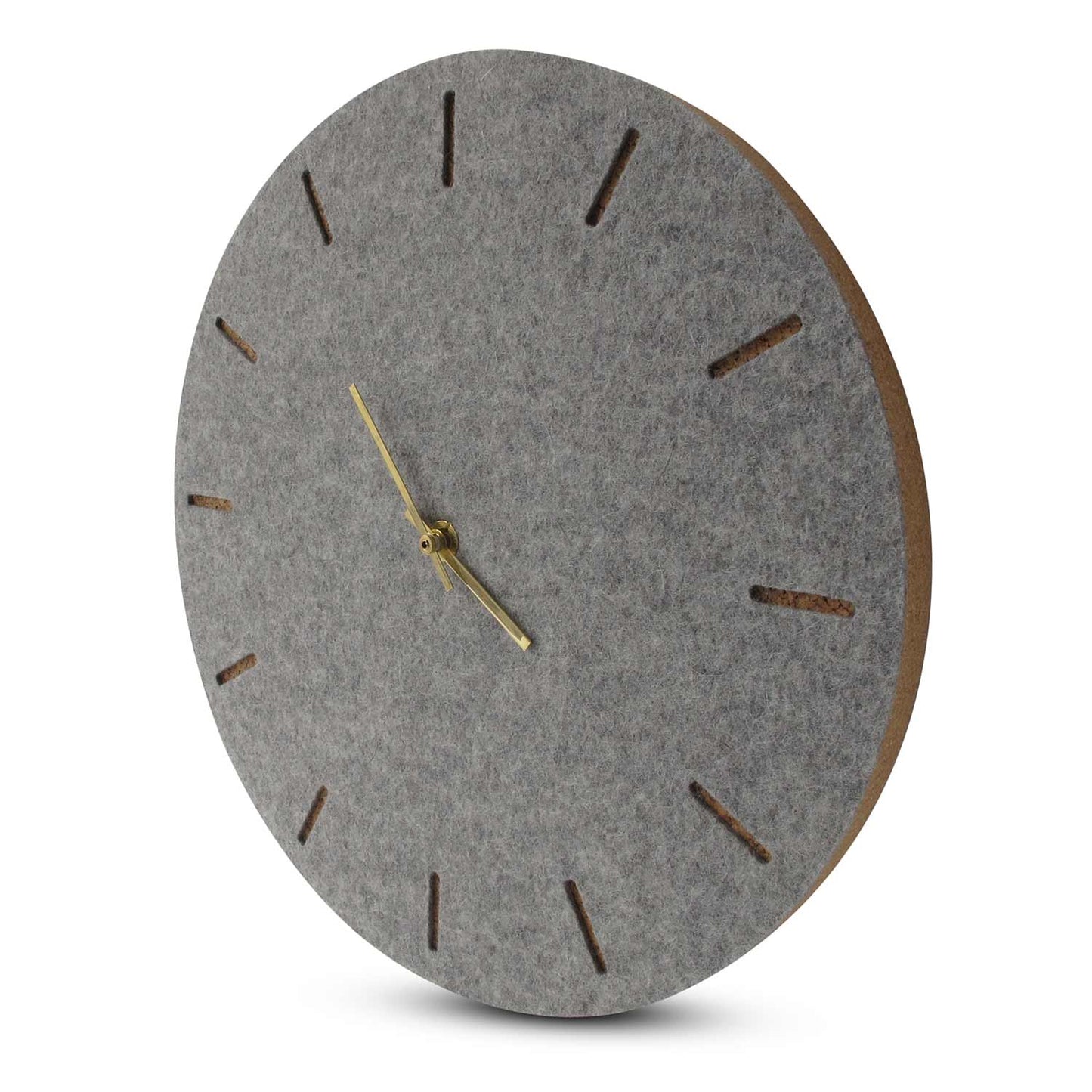 Felt and cork wall clock, 30 cm | light grey - gold | Design: Copenhagen
