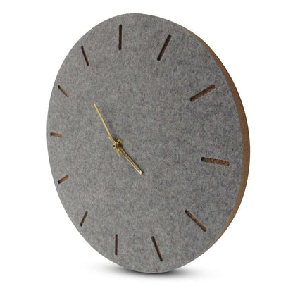 Felt and cork wall clock, 30 cm | light grey - gold | Design: Copenhagen