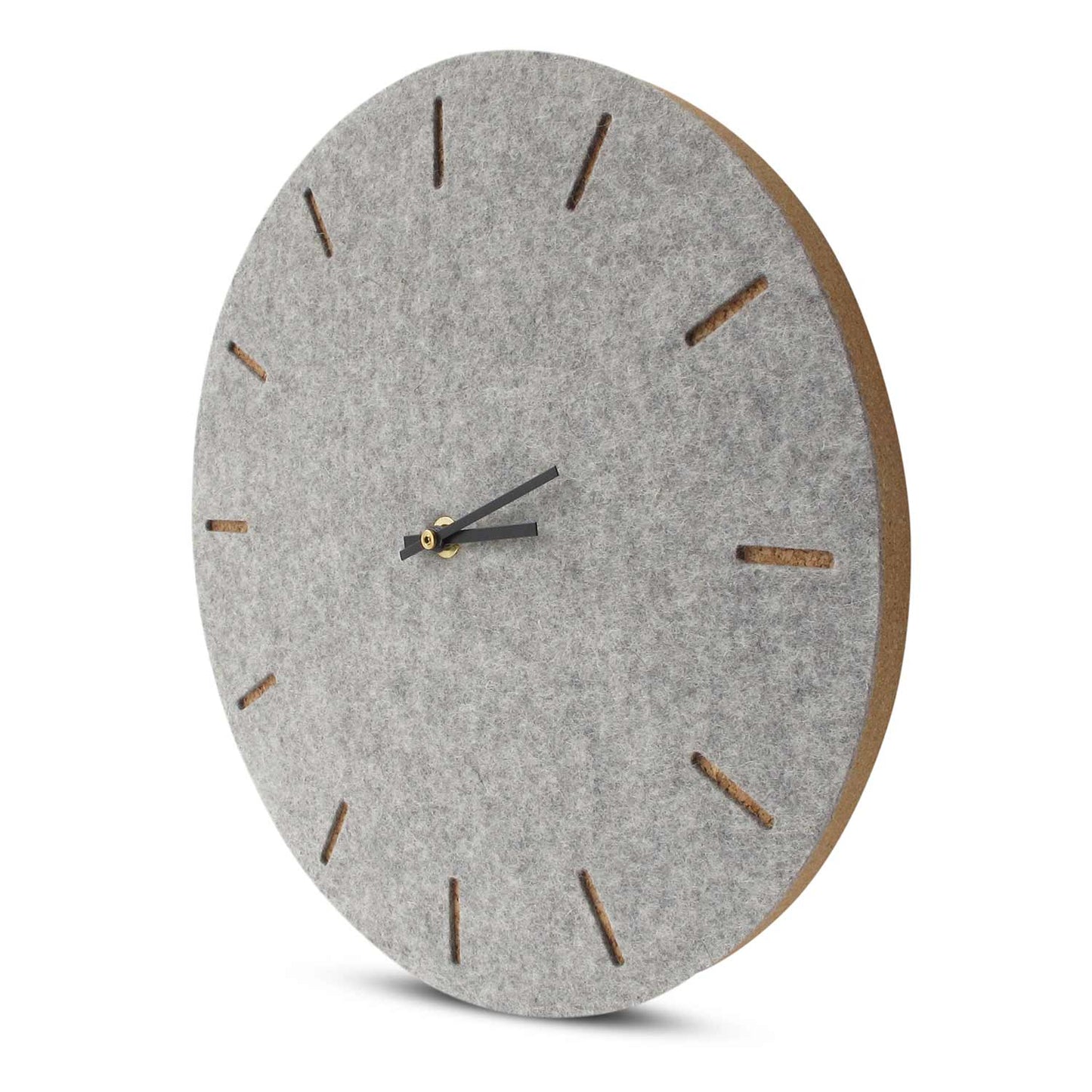 Felt and cork wall clock, 30 cm | light grey - black | Design: Copenhagen