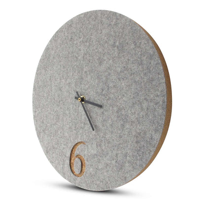 Felt and cork wall clock, 30 cm | light grey - black | Design: Aarhus