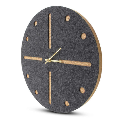 Felt and cork wall clock, 30 cm | anthracite - gold | Design: Odense