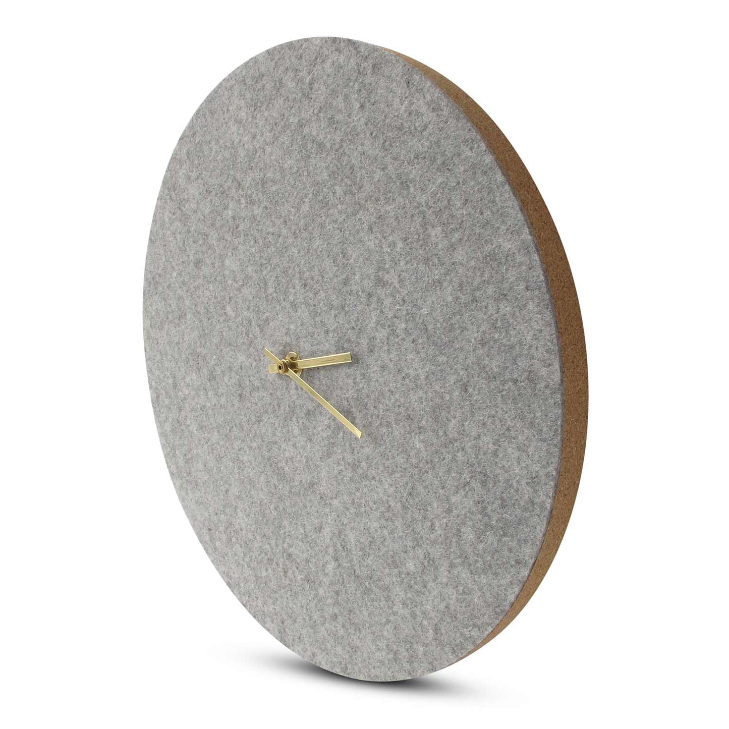Felt and cork wall clock, 30 cm | light grey - gold | Design: Aalborg