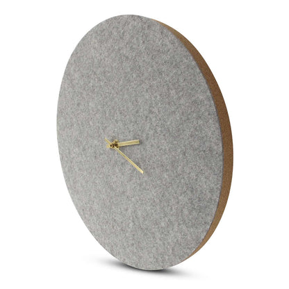 Felt and cork wall clock, 30 cm | light grey - gold | Design: Aalborg
