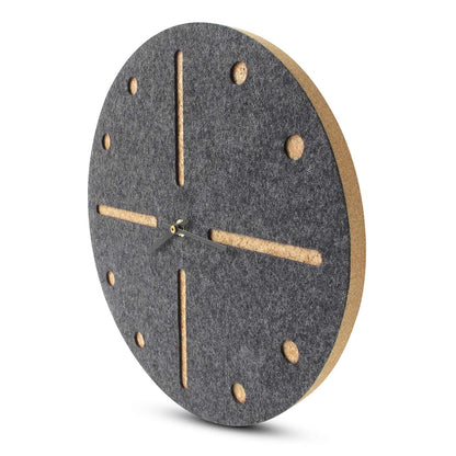 Felt and cork wall clock 30 cm | anthracite - black | Design: Odense