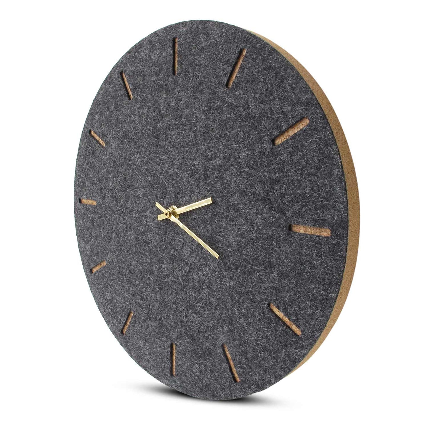 Felt and cork wall clock, 30 cm | anthracite - gold | Design: Copenhagen