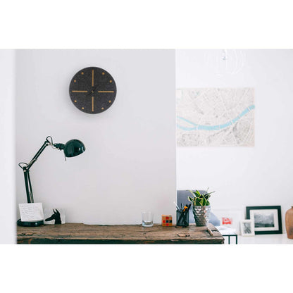 Felt and cork wall clock 30 cm | anthracite - black | Design: Odense