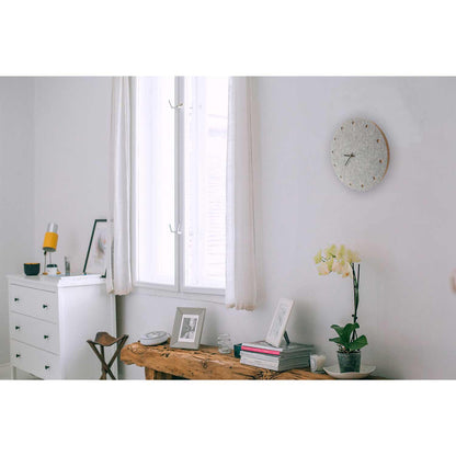 Felt and cork wall clock, 30 cm | light grey - black | Design: Esbjerg