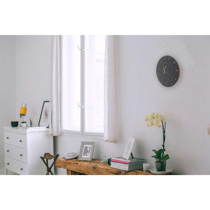 Felt and cork wall clock, 30 cm | anthracite - gold | Design: Esbjerg