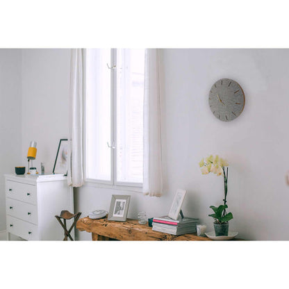 Felt and cork wall clock, 30 cm | light grey - gold | Design: Copenhagen