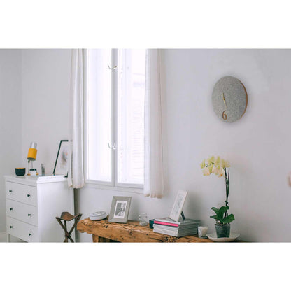 Felt and cork wall clock, 30 cm | light grey - gold | Design: Aarhus