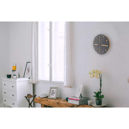 Felt and cork wall clock 30 cm | anthracite - black | Design: Odense