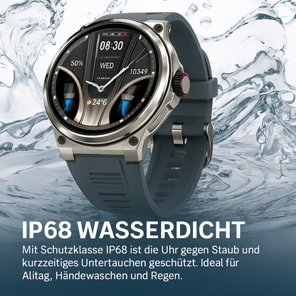 V69 Herren Smartwatch 1,85 Zoll HD Display IP68 Fitness Uhr mit Bluetooth Call, Herzfrequenz & SpO2, 710mAh Akku