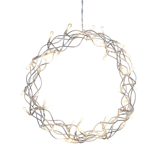 Weihnachtskranz LED Kranz Timer Batterie Lichterkranz warmweiß Leuchtkranz 30 cm