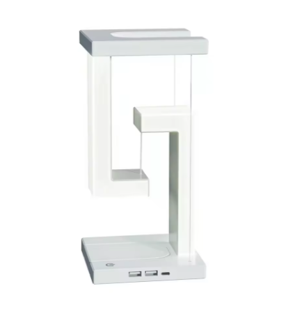 Schwebende LED Tischlampe mit Wireless Charger – Touch dimmbar Warmweiß