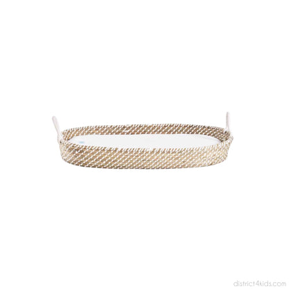 Seagrass changing basket with insert mat – space-saving &amp; stylish alternative to the changing table