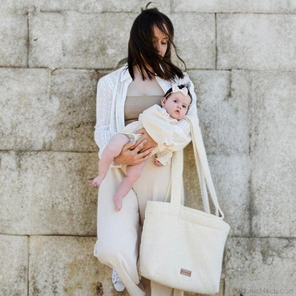Wickeltasche Boucle Teddystoff für den Kinderwagen - Mom bag