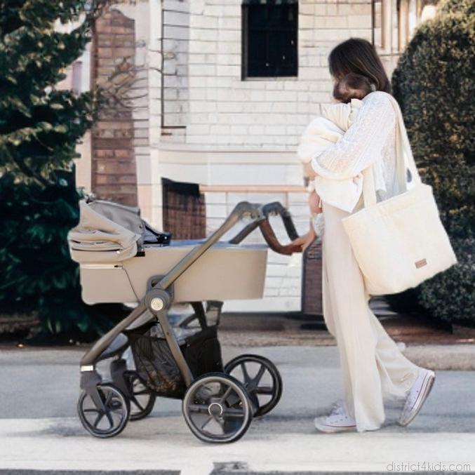 Wickeltasche Boucle Teddystoff für den Kinderwagen - Mom bag