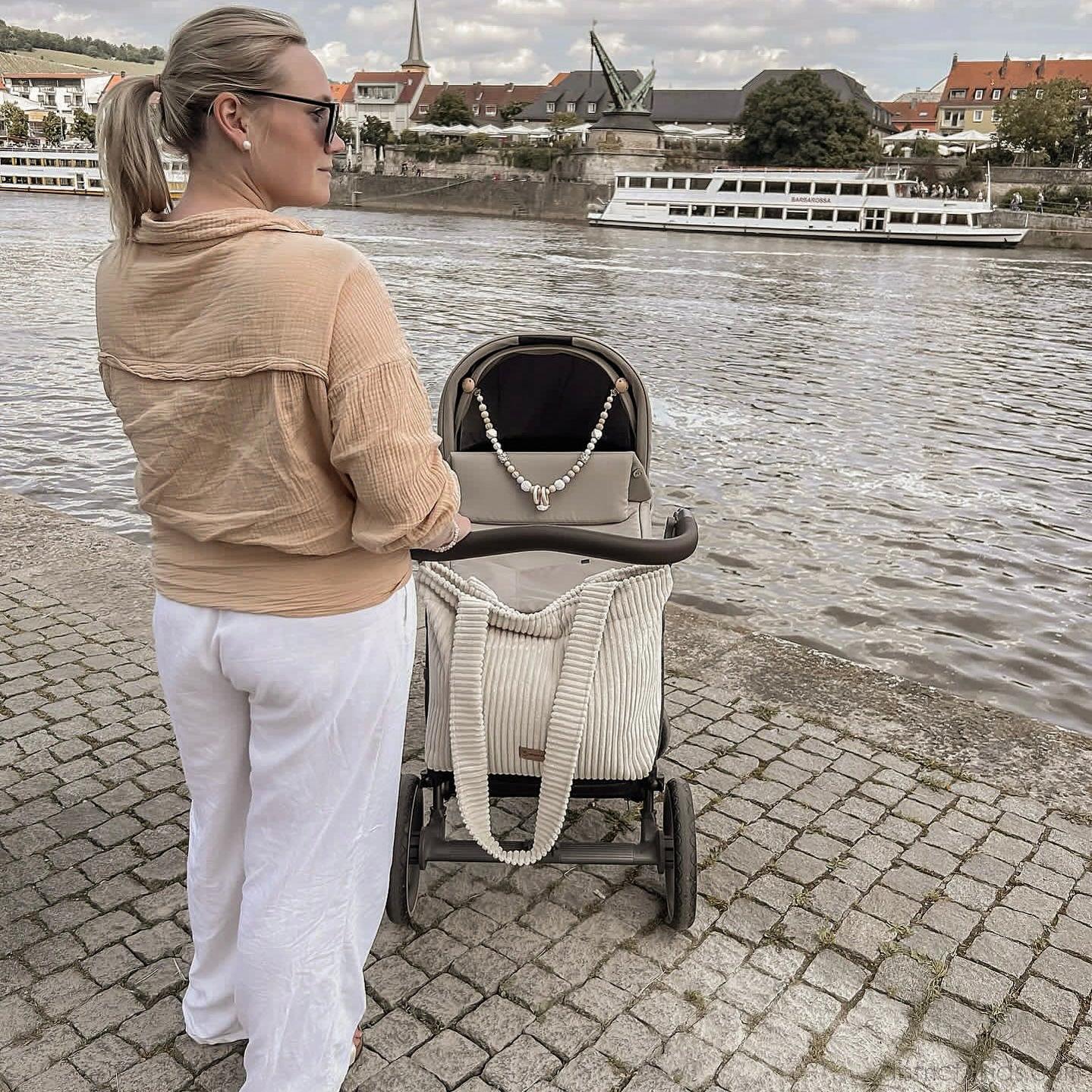 Wickeltasche Cord für den Kinderwagen- Mom bag
